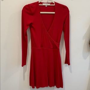 Intermix red ribbed skater style dress